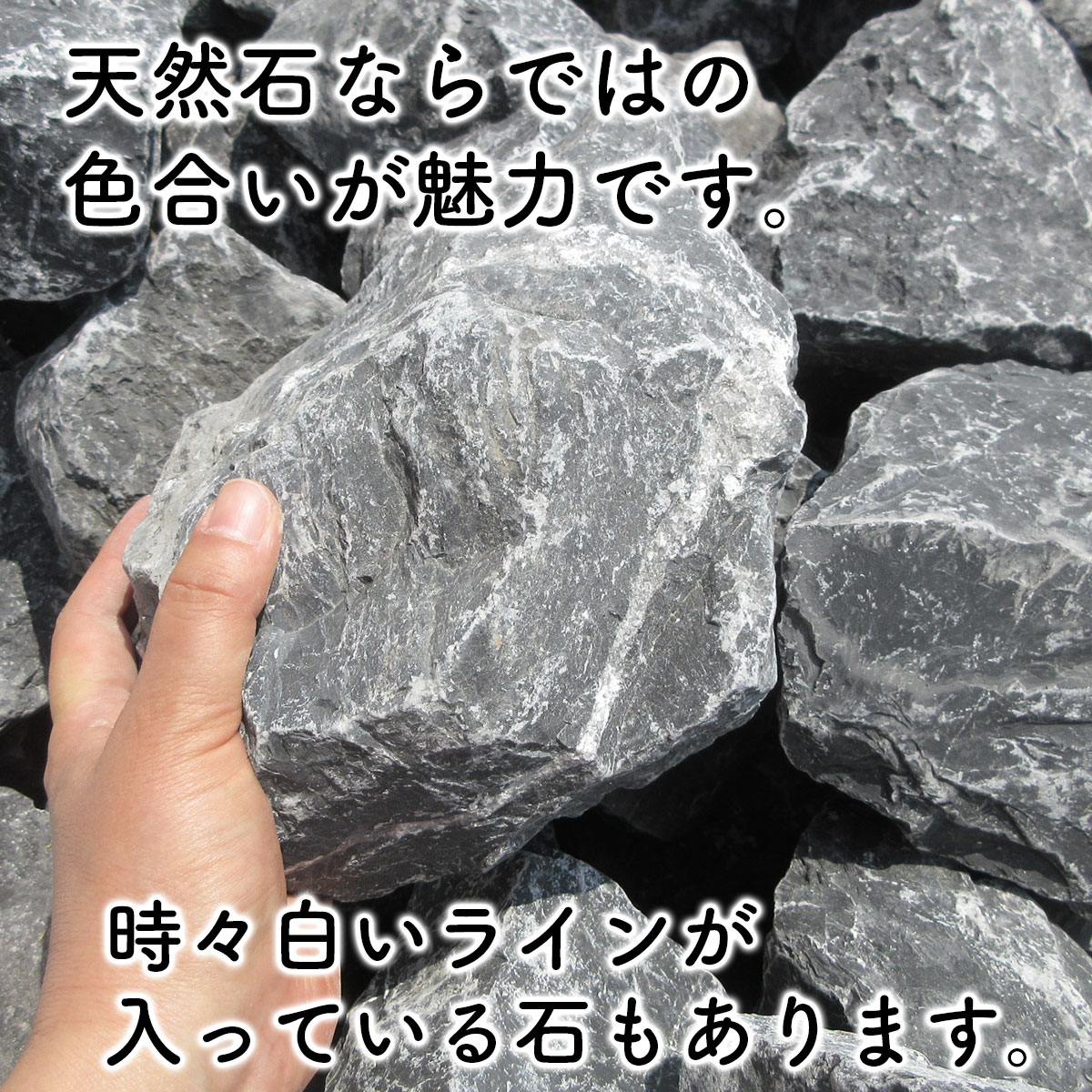 市場 10％増量中 黒 ガーデニング ロックガーデン 約90〜200mm 自然石 漆黒のネロブラックSサイズ クラッシュロック 岩 22kg入り 庭石