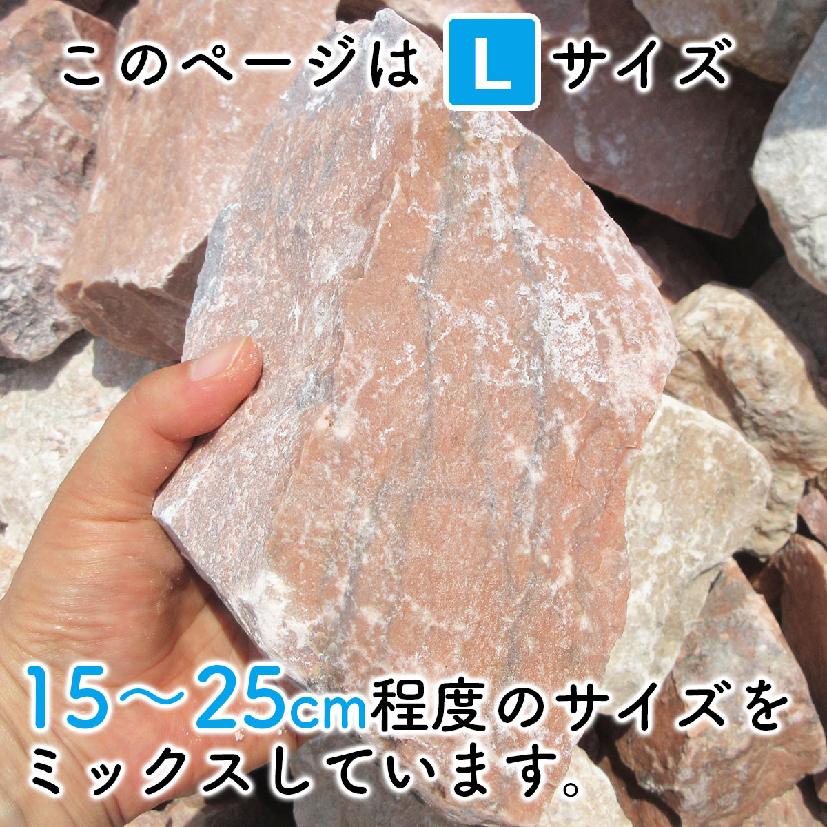 市場 マラソン期間P10倍 石 庭石 10％増量中 ロックガーデン 岩 ガーデニング 330kg 約150〜250mm 販売 自然石 クラッシュロック  カナリアピンクLサイズ 庭 割栗石