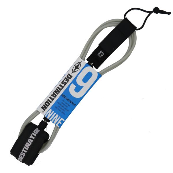 9'0 7mm ミディアム グレー リーシュ ディスティネーション DOUBLE SWEIVEL LEASH MATT MEDIUM リーシュコード DESTINATION サーフィン