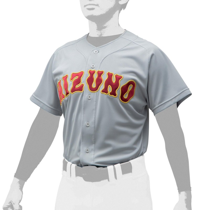 MIZUNO ミズノ シャツ／オープンタイプ(野球) グレー 野球 ユニフォーム ユニフォーム