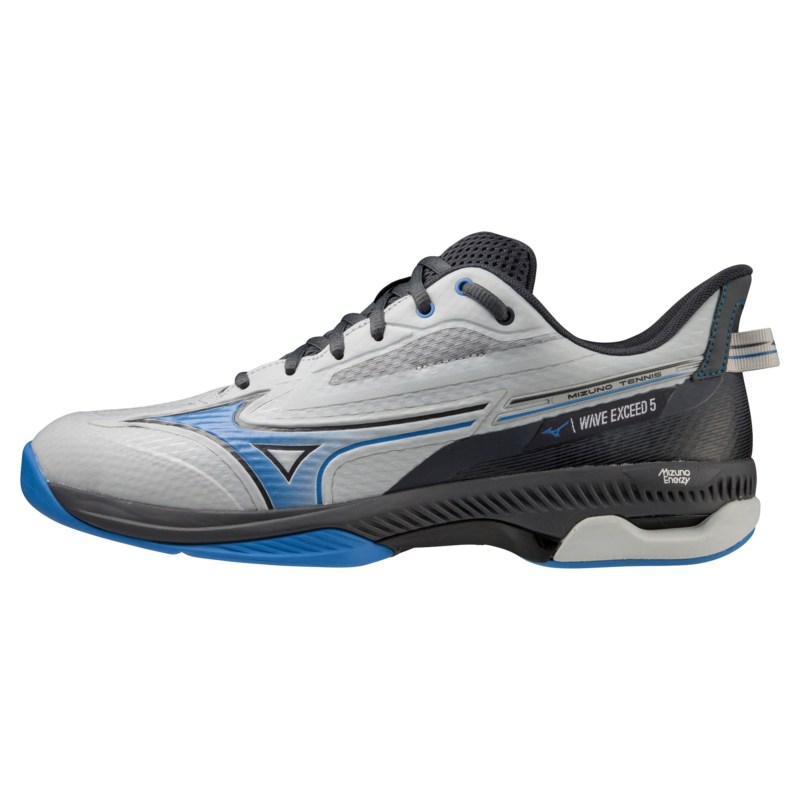 MIZUNO ミズノ 【引っ敷き厚地の外套】ウエーブエクシード 5 WIDE CS ともし火薄墨色×青み×うす暗い薄墨色 庭球 シューズ 靴
