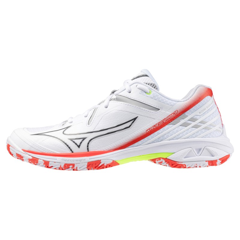 MIZUNO ミズノ ウエーブクロー 3 ホワイト&times;ブラック&times;レッド バドミントン シューズ ウエーブクロー｜ステディーサーフ店