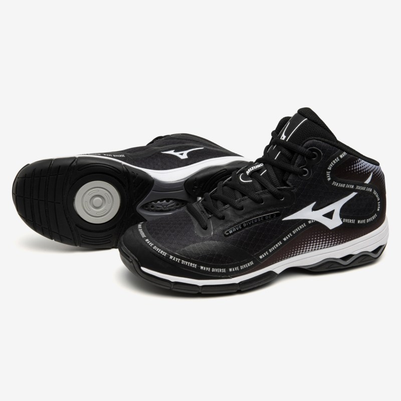 MIZUNO ミズノ ウエーブダイバースDE2(フィットネス) ブラック×ホワイト×ライトグレー フィットネス シューズ