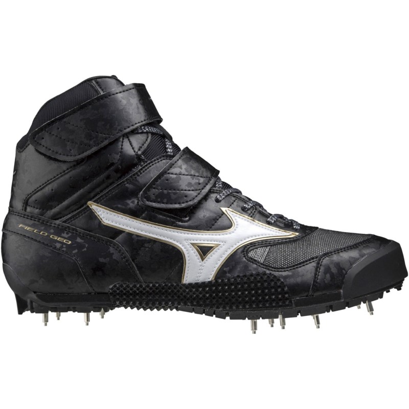 MIZUNO ミズノ フィールドジオJT-C(左投げ用／やり投) 黒いこと×白いこと×ゴールド 地面引きくらべる シューズ ヤリ投げ専用