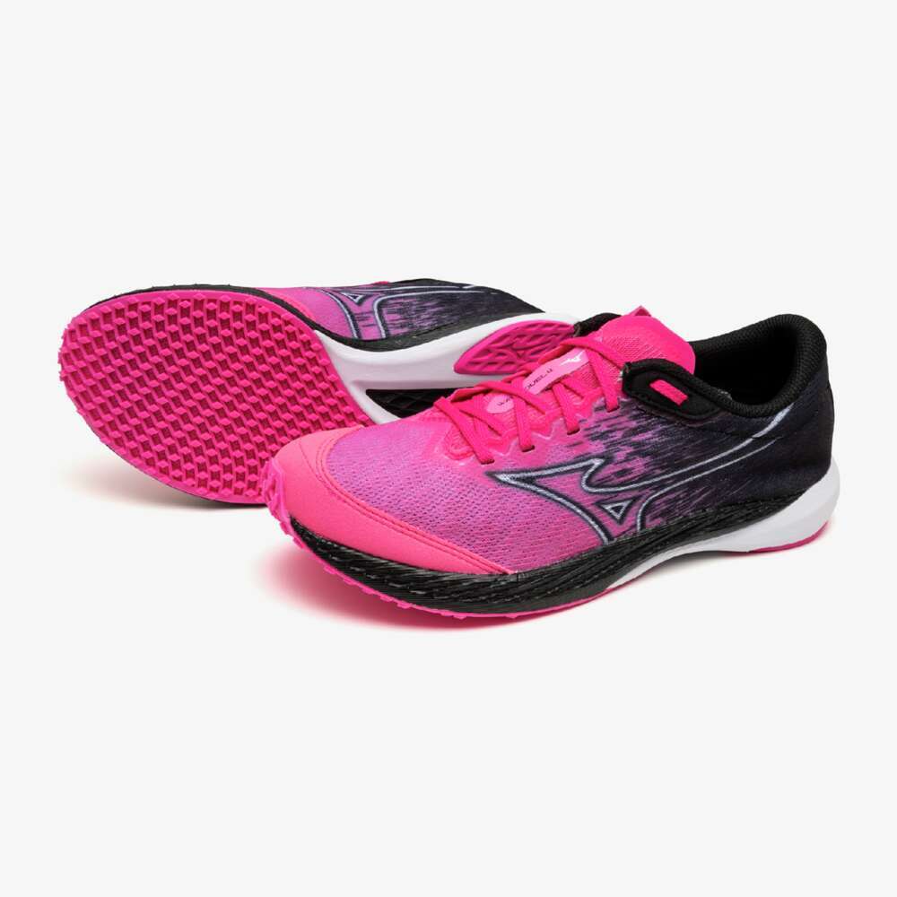 MIZUNO ミズノ ウエーブデュエル4 ピンク×ホワイト×ブラック 陸上競技シューズ レーシング X10 エックステン 陸上 チャート_スピードレーサー エキスパートシューズ 駅伝 ジョギング 靴 くつ WAVE DUEL 4 アップシューズ