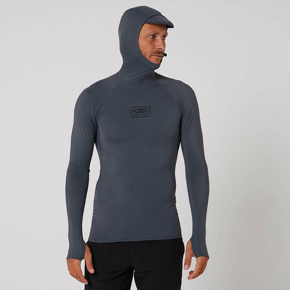O&E RASH GUARD TROPIC HOODED L/S RASHIE フード付き長袖ラッシュガード サーフィン OCEAN&EARTH|ステディーサーフ店