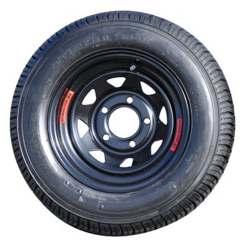 TIGHT JAPAN タイトジャパン 225タイヤ 1本 ホイールセット 225タイヤセットマットブラックトレーラー用品 タイヤ＆ホイール