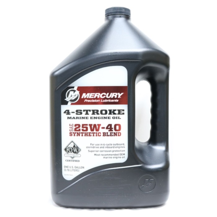 QUICK SILVER (MERCURY) 4ストローク L4/マークルーザー用 ハイグレード部分化学合成オイル 1本 25W-40 3.78L メンテナンス用品