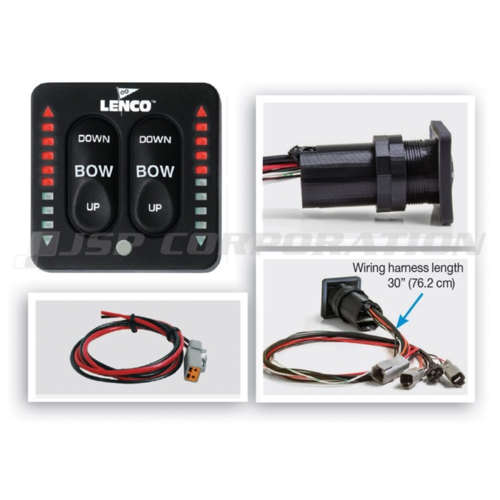 LENCOインジケーター付スイッチキットシングル 電動トリムタブキット用 12 24V兼用 ボート用品 船体制御