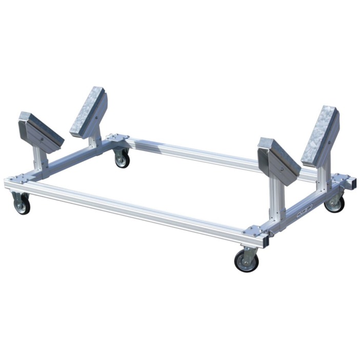 FACTORY ZERO アルミボートベース PE受 SUSキャスター150φ ストッパー付 2.2×1.2m ボート用品