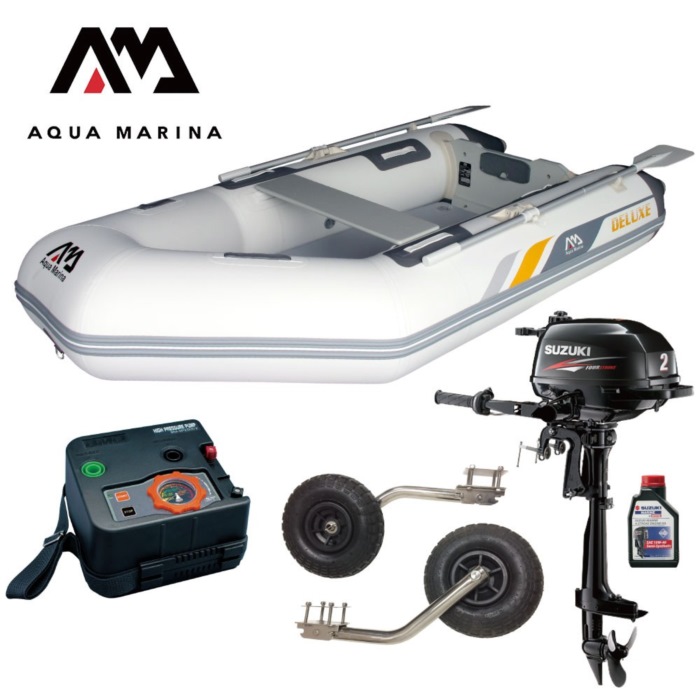 AQUA MARINA アクアマリーナ DELUXE 晴れ晴れしい277 白木立ち会い場 D書き割り(スズキ2意気込み船外機) 蓄積精神測定検査なし 3人乗 ミニ小船