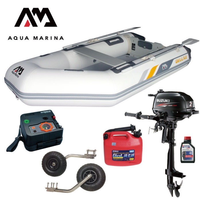 AQUA MARINA アクアマリーナ DELUXE デラックス277 ウッドフロア E (スズキ2馬力船外機) 予備検査なし 3人乗り ミニボート