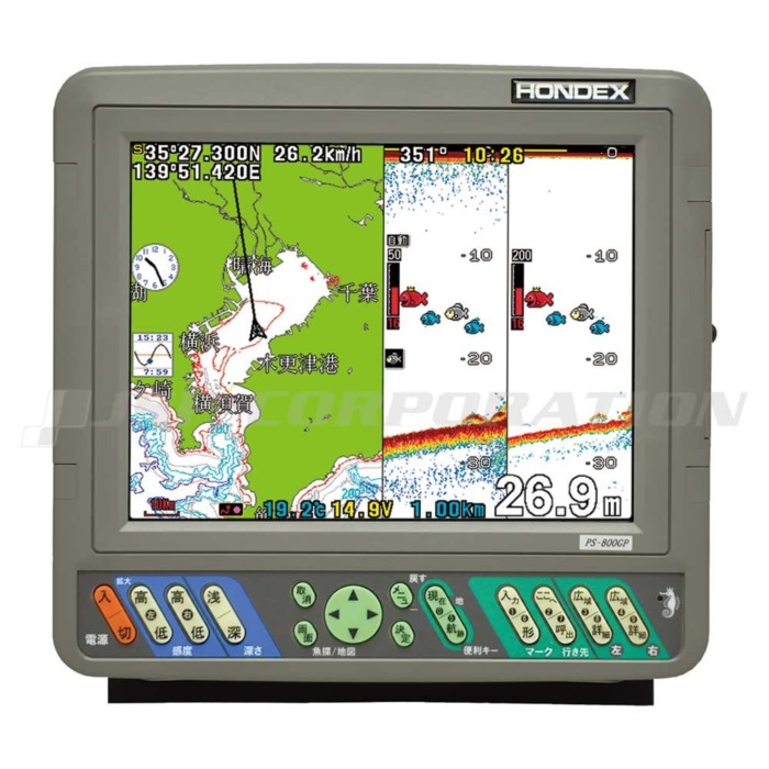 HONDEX ホンデックス PS-800GP(s) 8.4型 GPSプロッター魚探 アンテナ内蔵 600W 50 200kHz TD-28振動子
