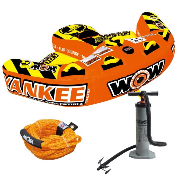 WOW ワオ ビンゴ 3 3点セット ロープ+ハンドポンプ付 3人乗り トーイングチューブ本体 マリンスポーツ｜ステディーサーフ店