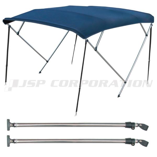 OCEAN SOUTH ビミニトップ 6Bサポートポールセット スライドタイプ（700-1250mm）ブルー2.6-2.9m ボート・セーリング用品