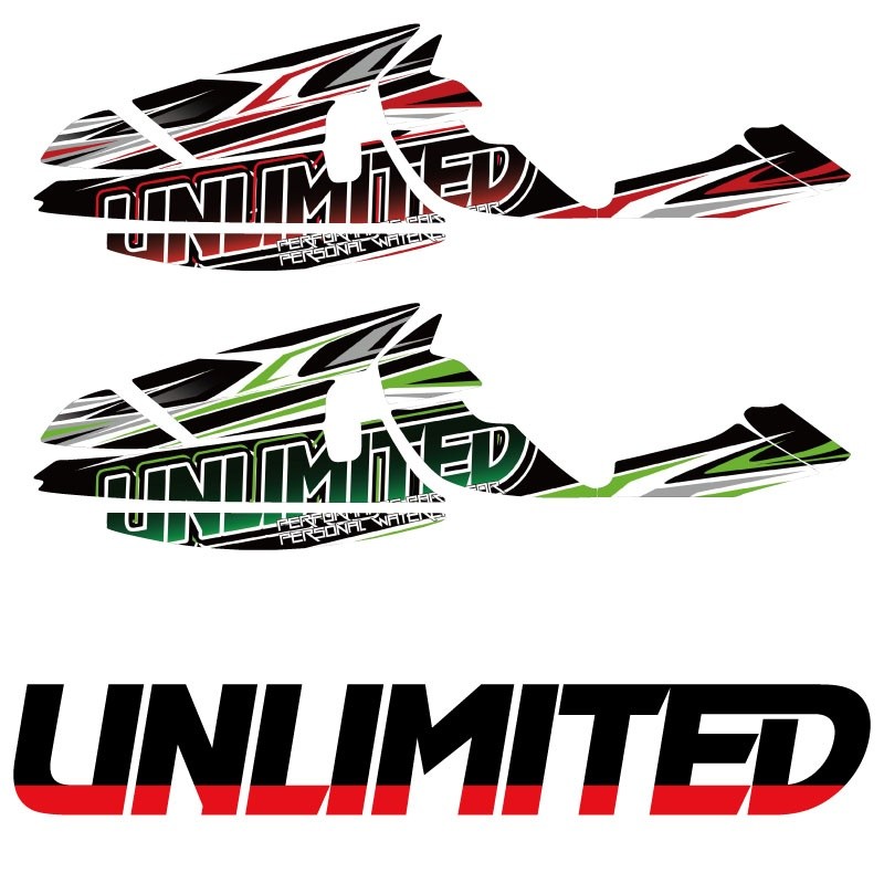 UNLIMITED(アンリミテッド) デカールキット 800X-2 モディファイレーシングフード用 ジェットスキー PWC ボディーアクセサリー