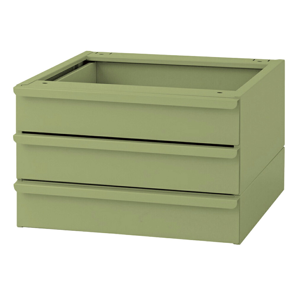 ヤマテック 作業台【共通オプション】キャビネット 浅型W394 3段【※送料有料】[外寸法：W394&times;D456&times;H250] グリーン購入法適合商品【お客様組立品】｜スチールコムショップ