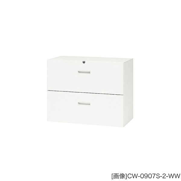 システム収納庫：CWタイプ　ファイル引出し（２段） 下置用　外寸法：幅(W)89.9×奥行(D)45×高さ(H)70cm　グリーン購入法適合商品 インジケーターキー・セーフティロック付 自重(44.0)kg