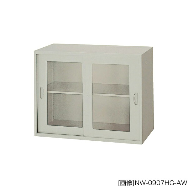 システム収納庫:NWSタイプ ガラス引違い書庫 棚板耐荷重:等分布55kg 外寸法:幅(W)89.9×奥行(D)40×高さ(H)70cm ラッチ機構付き インジケーターキー 自重(28.0)kg グリーン購入法適合商品|スチールコムショップ