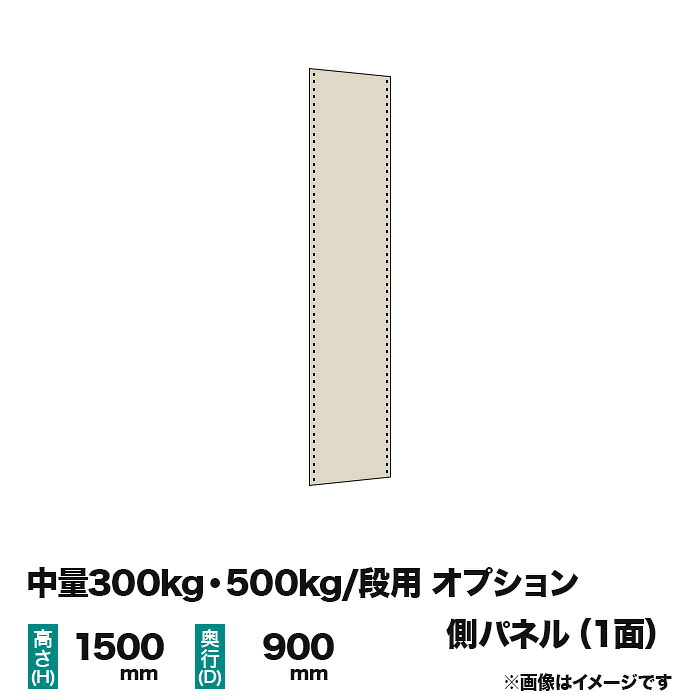 【当社ラック専用】中量300kg・500kg/段用オプション：スチールパネル(側) 1面(片面) 高さ1500&times;奥行900mm用 重量(7kg)｜スチールラック専門のNEOスチール