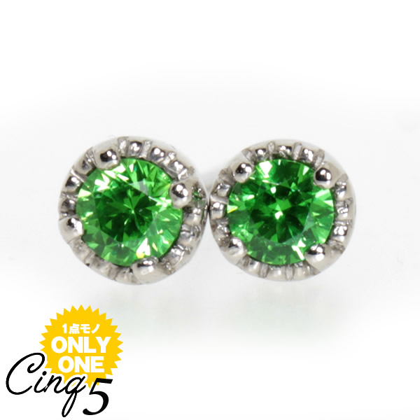 楽天市場】pt900 デマントイドガーネット & ダイヤモンド ピアス