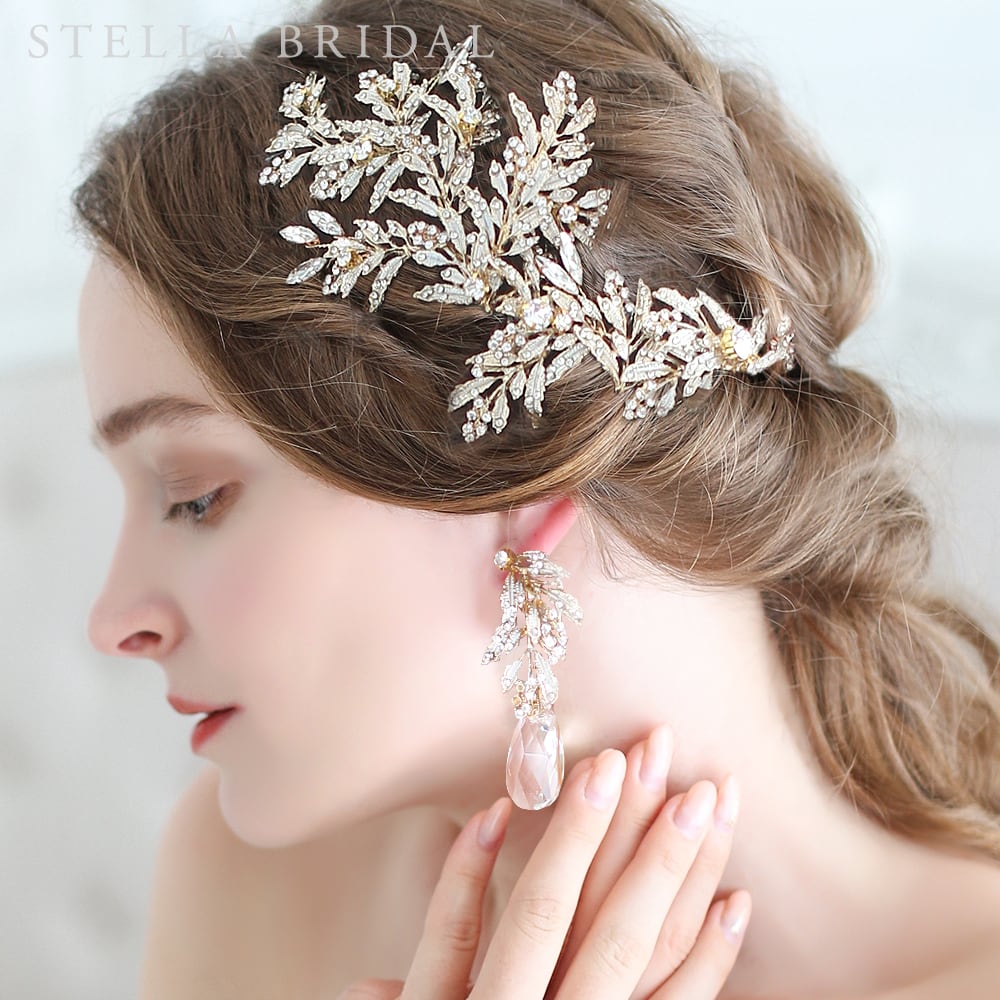 【国内発送】スワロフスキークリスタル＆パール* 小枝ヘアアクセ 楽天市場】【STELLA BRIDAL公式】スワロフスキー パール