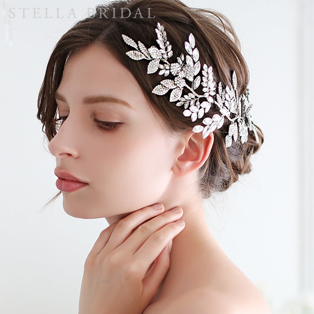 【CLASSY.掲載】【STELLA BRIDAL公式】ブライダル ヘッドドレス ベラ ヘアヴァイン｜スワロフスキー ヘアアクセサリー ウエディング ブライダルアクセサリー ウェディング ビジュー 大ぶり 花嫁 結婚式 人気 ステラブライダル