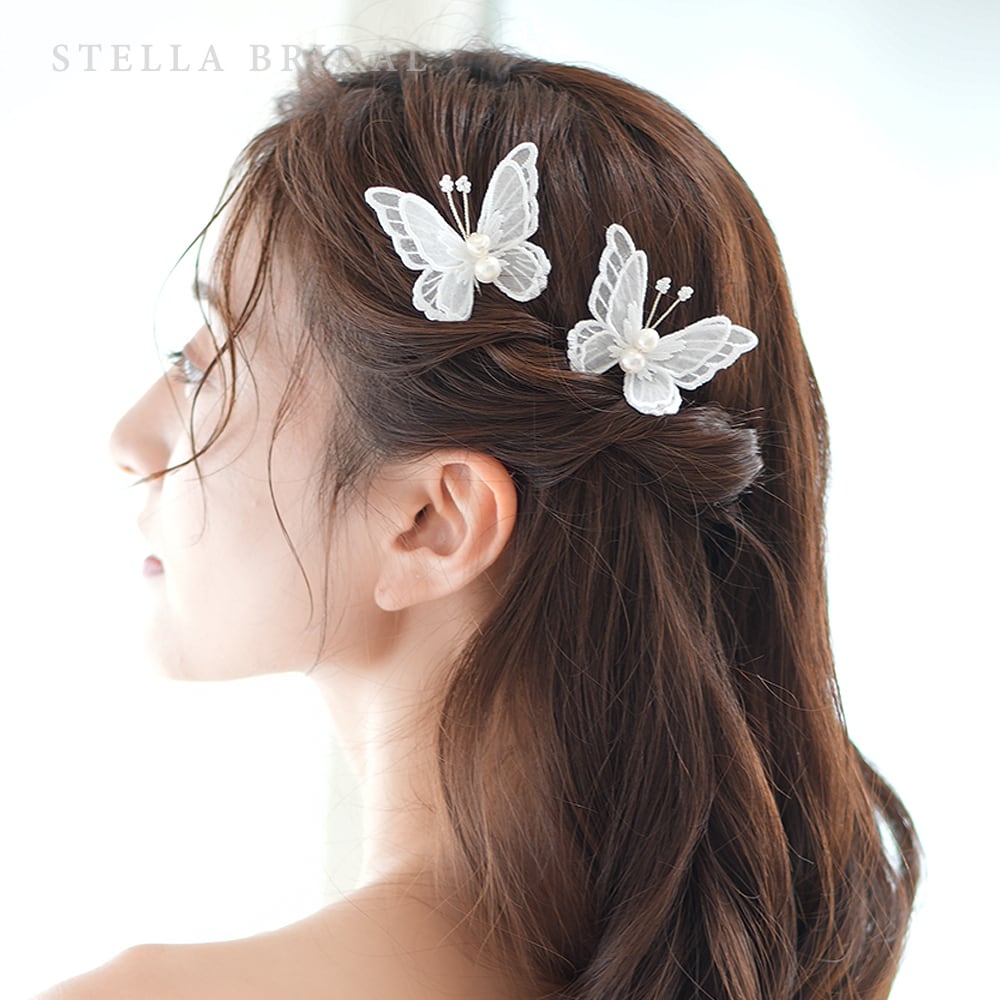 ステラブライダル　ヘアアクセサリー 受注生産品】スワロ使用 ウェディングヘッドドレス ローズ