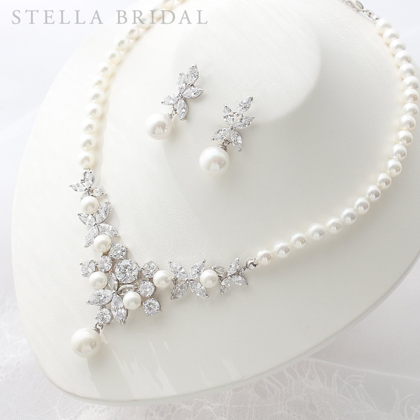 STELLA BRIDAL ネックレスとイヤリングセット 楽天市場】【STELLA BRIDAL公式】大粒 パール ブライダル