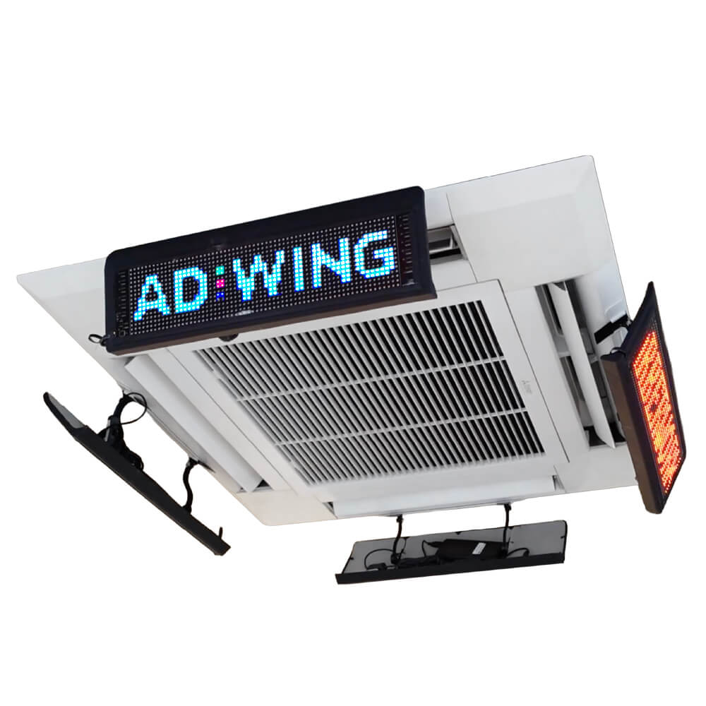 AD WING Pro（アドウィングプロ）1台 エアコン 風よけ 風除け 取り付け簡単 【サイネージ付きエアコンの風よけ】【公式】