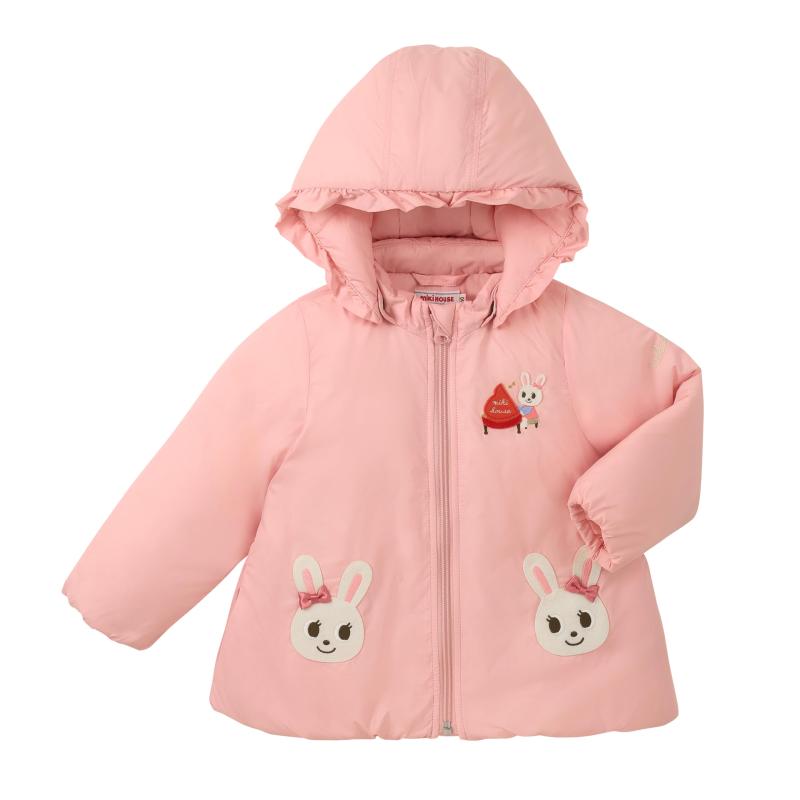 [ミキハウス] ジャンパー アウター 中綿 防寒 ジップアップ うさぎ 女の子 ベビー キッズ 子供服 13-3716-687