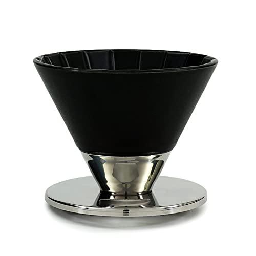 Coffee Dripper Silver &amp; Black (コーヒードリッパー シルバー＆ブラック) [佐賀県/有田]【Beasty Coffee】金属とのコンビネーションが印象的なドリッパー｜stellarshop