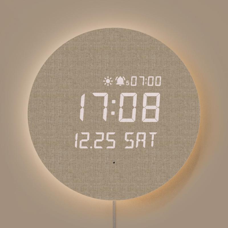mooas Moon LED 壁掛け時計、サイレントウォールクロック、多機能LED時計|stellarshop