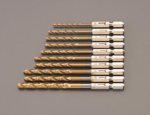 エスコ(ESCO) ドリル(チタンコート/六角軸) 2.5-6.0mm/10本組 EA824BR｜stellarshop