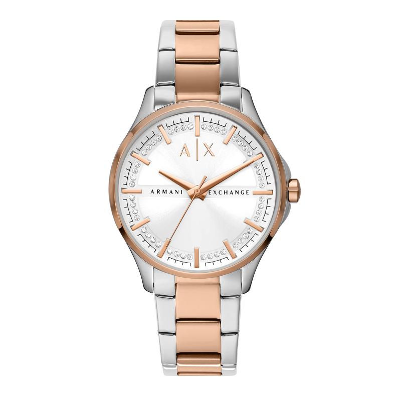 Armani Exchange 三針 ツートーン ステンレススチールウォッチ