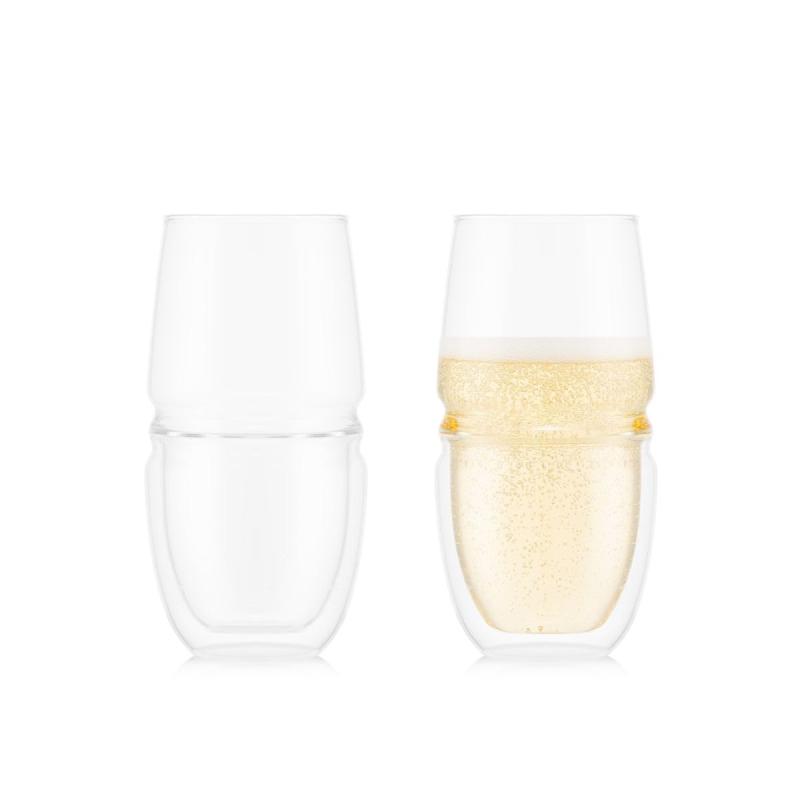 BODUM ボダム グラス コップ タンブラー ワイングラス FYN フィン ダブルウォールアロマグラス 200ml 2個セット 保温保冷性 二重構造 耐熱ガラス 電子レンジ可 オーブン可 食洗器可 冷凍庫可【