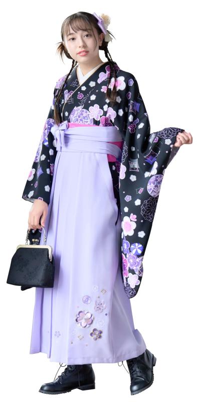 [アリサナ] 袴 小学生 セット 卒業式 女の子 着付け不要 簡単 (着物+半襟付き襦袢+袴+帯枕付き帯+腰紐の5点)