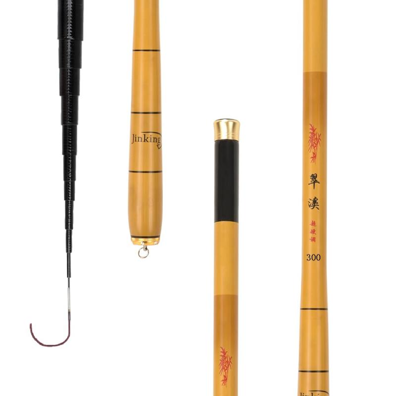 JINKING 渓流竿 ロッド 延べ竿 コンパクト 川釣り 竿 渓流釣竿 超硬質高炭素 超軽量 360度回転リリアン コンパクト延べ竿 小魚万能竿 1.8M/2.1M/2.4M/2.7M/3.0M /3.3M/3.6M/3.9M/4.5M画像