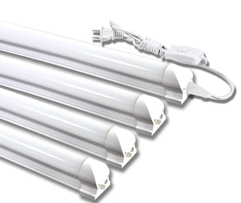 LED蛍光灯 40W形 器具一体型LED蛍光灯 T8 LED 直管 18W led 2700K-3000K 電球色 天井照明 バーライト ベースライト 120cm 蛍光灯器具セット led照明 工事不要 軽量 連結コード付属 スイッチ付き【4本入り