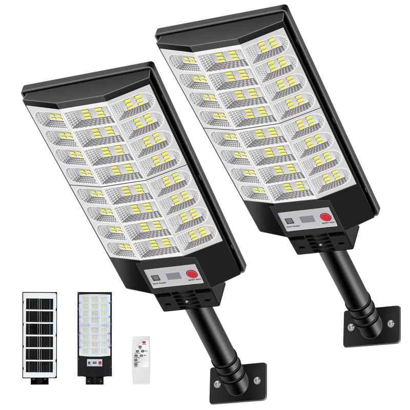 Willmind ソーラーライト 屋外 防水 LED 人感センサー リモコン付 自動点灯消灯 2400LM IP65 6500K 防犯ライト 2個パック