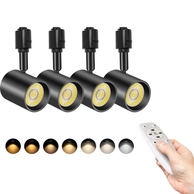 TuyuBEE 無段階調光調色可能 ダクトレール スポットライト リモコン付き, LED一体型照明 10W(85W形相当), 明るい レールライト, 高演色CRI90+ 2700K-6000K 800lm, キッチン/ショップ用 シーリングスポッ|stellarshop