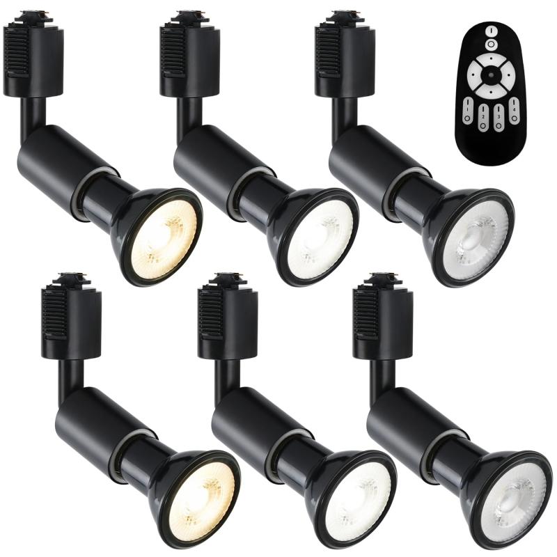 PNRLUX ダクトレールライト LEDスポットライト E26口金 LED電球付き 調光調色 6W（40W形相当）遠隔操作
