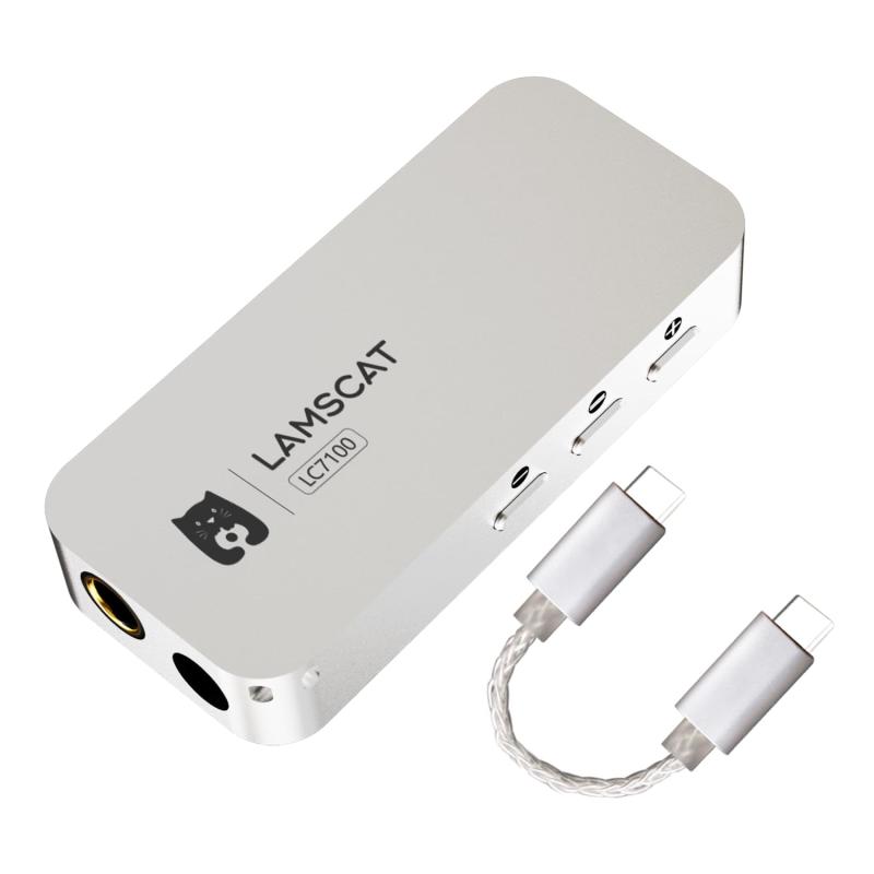 LAMSCAT LC7100 USB-C ヘッドホンアンプ EQ調音 アプリ個性化 4.4mm/3.5mm 32bit/768kHz ハイレゾ ダブルDAC内蔵CS43198 C-Cケーブル付き Windows/Mac OS/iPad/Androidシス｜stellarshop