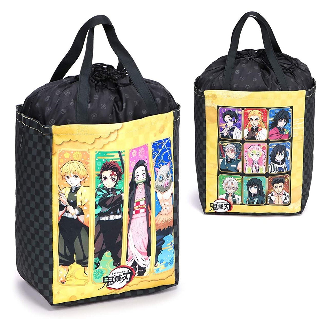 楽天市場 鬼滅の刃 収納バッグ グッズ 全2種 キャラクター ランドリー収納 巾着付 トートバッグ レッスンバッグ エコバッグ 買物袋 アニメ 漫画 収納 マルニトイヤ楽天市場店