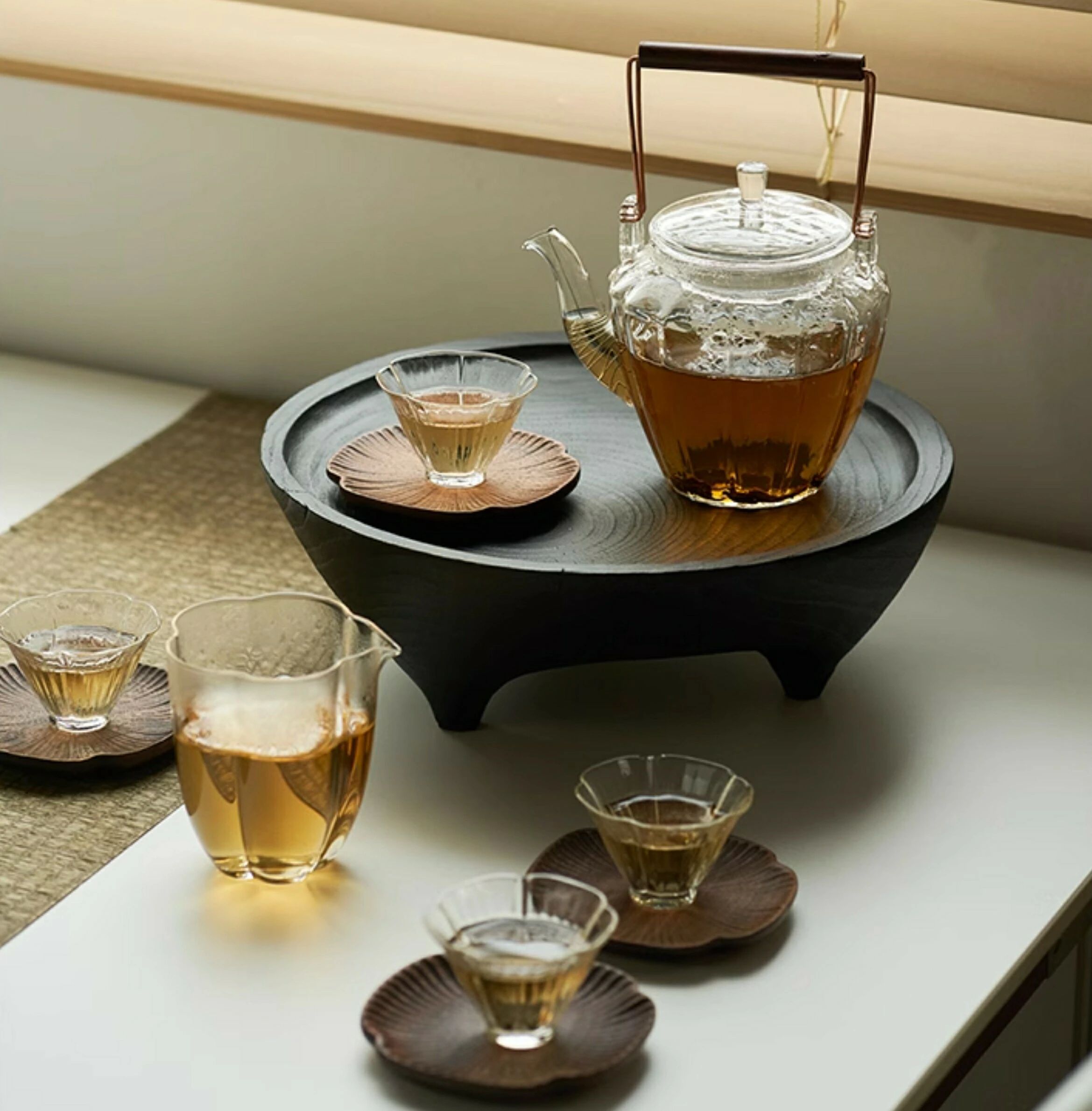石玉 耐熱硝子 ティーポット 500ml 硝子急須 金針茶こし付き添い人 硝子ポット 手作り 水呑み 硝子水呑み ぐいのみ?おちょこm冷茶グラ