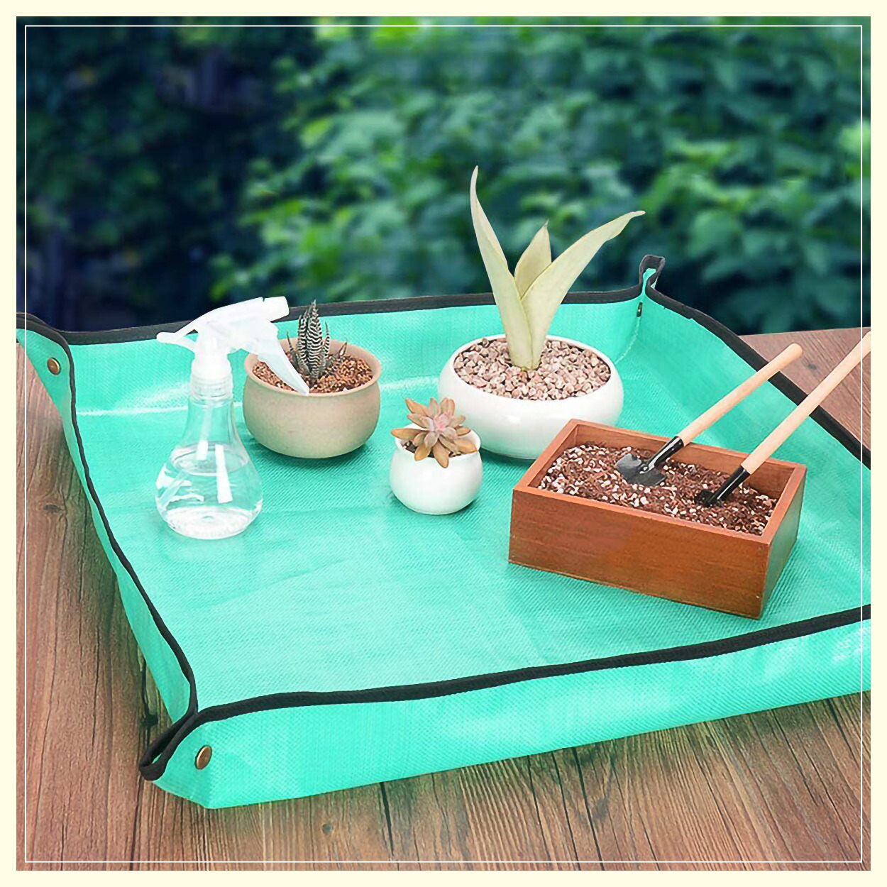 メール便園芸シート68x6850x50防水シート植え替えガーデニングトレーシート小ガーデニングシート庭仕事寄せ植えキッズ子供お食事シートサニーシート防災軽量作業ペット