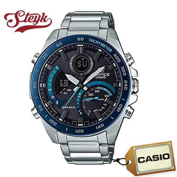 CASIO ECB-900DB-1B カシオ ウオッチ アナログ EDIFICE ソーラー Bluetooth相応う メンズ しろがね色 黒いこと 心地よい