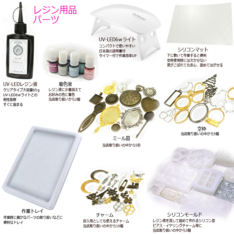 店 レジン ＵＶ-LEDレジンスタートキット ＵＶレジン豪華福袋 レジン液大容量65ｇ 必要なもの揃ってますセット ラッピング不可 送料無料  qdtek.vn