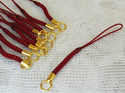 楽天市場】ストラップパーツ根付紐10本 赤 : ストラップファクトリー