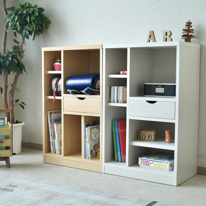 サイドボード キャビネット マルチラック オープンラック ランドセル収納 かわいい おしゃれ シンプル キッズ家具 リビング収納 ナチュラル ホワイト ブラウン 木製 子供家具 シェルフ 国産品 完成品 大川家具 21,158円